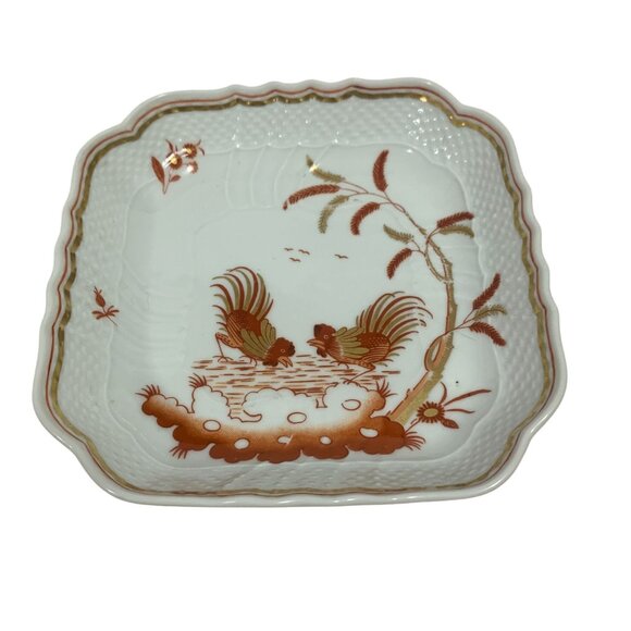 Vintage Richard Ginori Italy Sierra Rust Rooster Scene Trinket Dish - Picture 1 of 6